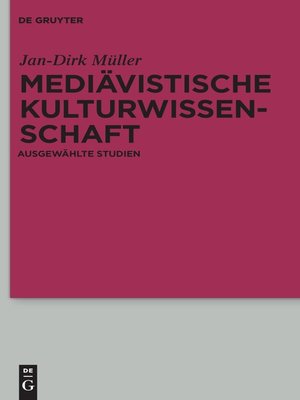 cover image of Mediävistische Kulturwissenschaft